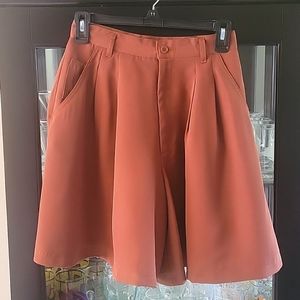 Women's Rust Wide-Leg Shorts (made in Japan)